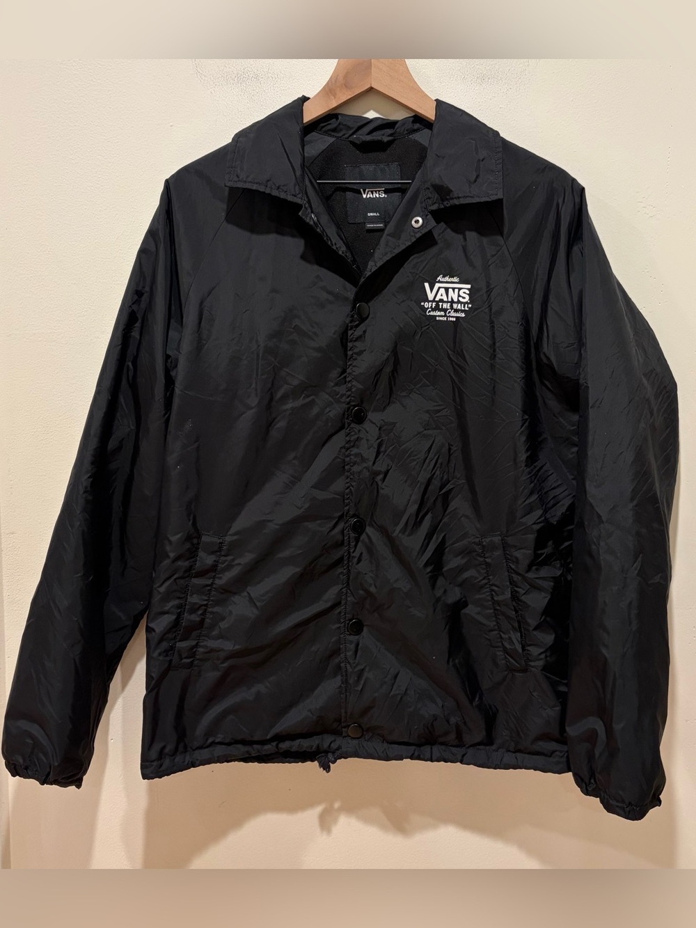 Vans Torrey Coaches Black Jacket - Men’s Size Small - Windbreaker with Lining
